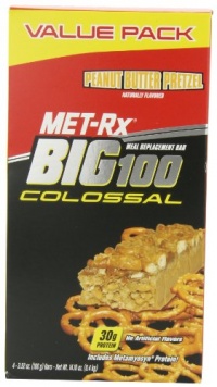MET-Rx Big 100 Colossal Peanut Butter Pretzel, 3.52 oz Bars, 4 Count MET-Rx Big 100 Colossal Peanut Butter Pretzel, 3.52 oz Bars, 4 Count