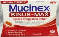 Mucinex Sinus Max Congestion Relief Caplets, 30 Count Mucinex Sinus Max Congestion Relief Caplets, 30 Count