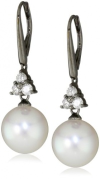 TARA Pearls White South Sea 11x12mm Black Rhodium Pearl Earrings TARA Pearls White South Sea 11x12mm Black Rhodium Pearl Earrings
