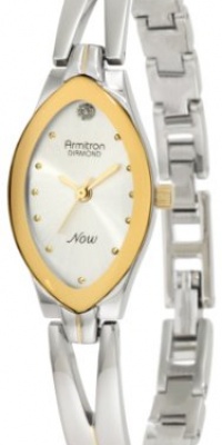 Armitron Women's 753023SIL NOW Diamond Accented Two-Tone Bangle Dress Watch Armitron Women's 753023SIL NOW Diamond Accented Two-Tone Bangle Dress Watch