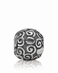 Detailed swirls and dots in sterling silver adorn this beautiful PANDORA charm. Detailed swirls and dots in sterling silver adorn this beautiful PANDORA charm.