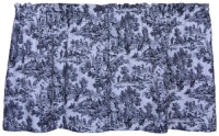 Victoria Park Toile 68-Inch-by-24 Inch Tailored Tier Curtains, Black Victoria Park Toile 68-Inch-by-24 Inch Tailored Tier Curtains, Black