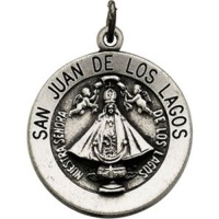 18.25mm Round San Juan de Los Lagos Medal in Sterling Silver 18.25mm Round San Juan de Los Lagos Medal in Sterling Silver