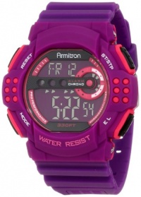 Armitron Men's 40/8270PUR Large Pink Accented Purple Resin Strap Chronograph Watch Armitron Men's 40/8270PUR Large Pink Accented Purple Resin Strap Chronograph Watch