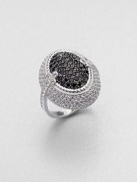 From the Soho Collection. An oval design with rich black spinels surrounded by sparkling white sapphires set in sterling silver. Black spinelWhite sapphireSterling silverImported From the Soho Collection. An oval design with rich black spinels surrounded by sparkling white sapphires set in sterling silver. Black spinelWhite sapphireSterling silverImported