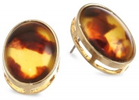 Anne Klein Tanyard Gold-Tone Tortoise Colored Oval Stud Earrings Anne Klein Tanyard Gold-Tone Tortoise Colored Oval Stud Earrings