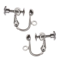 Gunmetal Plated Screw Back Non-Pierced Earring Findings (2 Pairs) Gunmetal Plated Screw Back Non-Pierced Earring Findings (2 Pairs)