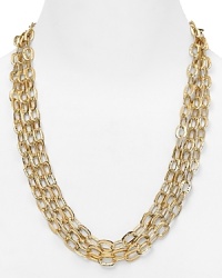 With its layered chains, this gorgeous Nadri necklace makes an entrance - so mesmerizing beneath a simple white blouse. A toggle closure is a classic finishing touch. With its layered chains, this gorgeous Nadri necklace makes an entrance - so mesmerizing beneath a simple white blouse. A toggle closure is a classic finishing touch.