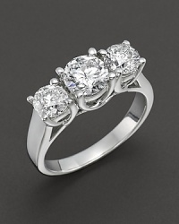 Triple stone diamond ring in white gold. Triple stone diamond ring in white gold.