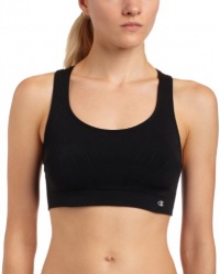 Champion Women's Double Dry Seamless Shiny Sports Bra, Black, Large Champion Women's Double Dry Seamless Shiny Sports Bra, Black, Large