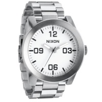 Nixon Corporal Stainless Steel White Dial Unisex Watch - A346-100 Nixon Corporal Stainless Steel White Dial Unisex Watch - A346-100