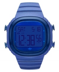 Get energized with this cool blue digital watch from the always-sporty adidas. Get energized with this cool blue digital watch from the always-sporty adidas.