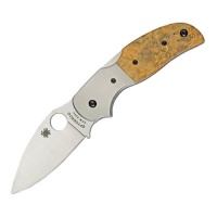 Spyderco C123WDP Sage4, Wood w/Titanium Bolsters, Plain Spyderco C123WDP Sage4, Wood w/Titanium Bolsters, Plain