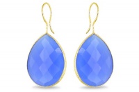 18KT Gold Vermeil Blue Onyx Teardrop Earrings 925 Sterling Silver Bezel Set Gemstone Drops, Kyle Richards 18KT Gold Vermeil Blue Onyx Teardrop Earrings 925 Sterling Silver Bezel Set Gemstone Drops, Kyle Richards