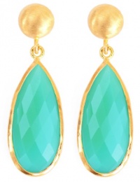 Green Onyx Long Faceted Teardrop Earrings 18KT Gold Vermeil Bezel with 925 Silver Green Onyx Long Faceted Teardrop Earrings 18KT Gold Vermeil Bezel with 925 Silver