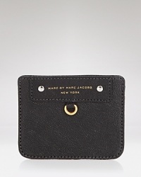 Get carded with this classic leather case from MARC BY MARC JACOBS, ideally sized to stow your most precious plastic. Get carded with this classic leather case from MARC BY MARC JACOBS, ideally sized to stow your most precious plastic.