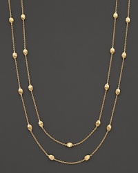 From the Siviglia Collection, the gold necklace with small station gold beads, designed by Marco Bicego. Can be worn doubled or as one long strand. From the Siviglia Collection, the gold necklace with small station gold beads, designed by Marco Bicego. Can be worn doubled or as one long strand.