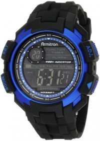 Armitron Men's 40/8258BLU Chronograph Black Resin Blue Accented Digital Watch Armitron Men's 40/8258BLU Chronograph Black Resin Blue Accented Digital Watch