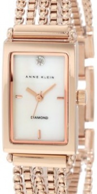 Anne Klein Women's 109414MPRG Diamond Accented Rosegold-Tone Chain Bracelet Watch Anne Klein Women's 109414MPRG Diamond Accented Rosegold-Tone Chain Bracelet Watch