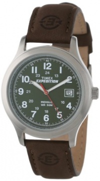 Timex Men's T40051 Expedition Metal Field Olive Dial Brown Leather Strap Watch Timex Men's T40051 Expedition Metal Field Olive Dial Brown Leather Strap Watch