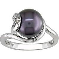Sterling Silver Black FW Pearl Ring (9-10 mm) Sterling Silver Black FW Pearl Ring (9-10 mm)