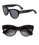 Be the cat's meow in these ultra-feminine, 1950's-inspired, retro frames handcrafted of rounded acetate. Available in matte black with grey polar lens.Plastic templesAnti-reflective coating100% UV protectionImported