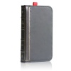 EC TECHNOLOGY 5 in 1 Genuine handmade leather case for iphone 4/iphone 4s - BLACK