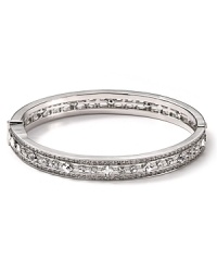 Embellished with delicate crystals, Carolee's hinge bangle is elegantly edgy. Wear this extra with a crisp white blouse to elevate an office look--cuff the sleeves for extra shine. Embellished with delicate crystals, Carolee's hinge bangle is elegantly edgy. Wear this extra with a crisp white blouse to elevate an office look--cuff the sleeves for extra shine.
