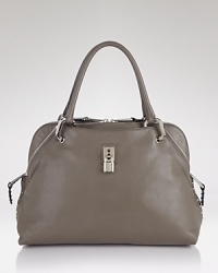 Add a luxe accent to your look with this zip-detailed studded leather satchel from Marc Jacobs. Add a luxe accent to your look with this zip-detailed studded leather satchel from Marc Jacobs.