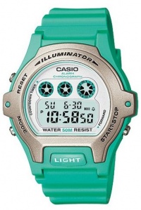 Casio LW-202H-3AVEF Ladies Illuminator White Dial Green Resin Strap Watch Casio LW-202H-3AVEF Ladies Illuminator White Dial Green Resin Strap Watch