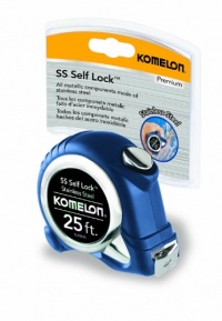 Komelon SLSS125 Stainless Steel Self-Locking Tape Measure, 25-Feet