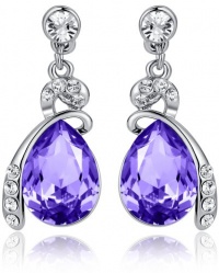 Eternal Love Teardrop Swarovski Elements Crystal Earrings (Violet Purple) - 1144801 Eternal Love Teardrop Swarovski Elements Crystal Earrings (Violet Purple) - 1144801