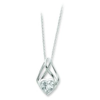 Sterling Silver & CZ Wrapped Around My Heart 18in Necklace. Metal Wt- 3.67g. Sterling Silver & CZ Wrapped Around My Heart 18in Necklace. Metal Wt- 3.67g.