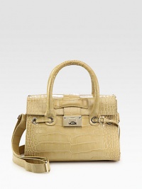 From the 24:7 Collection. Gorgeous croc-stamped leather adds a touch of luxury to this structured flap-top bag.Double top handles, 4¾ dropAdjustable detachable shoulder strap, 11-23½ dropFlap-lock closureProtective metal feetOne inside zip pocketOne inside open pocketSuede lining12W X 8½H X 3½DMade in Italy From the 24:7 Collection. Gorgeous croc-stamped leather adds a touch of luxury to this structured flap-top bag.Double top handles, 4¾ dropAdjustable detachable shoulder strap, 11-23½ dropFlap-lock closureProtective metal feetOne inside zip pocketOne inside open pocketSuede lining12W X 8½H X 3½DMade in Italy