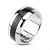 316L Stainless Steel Carbon Fiber Inlay Center Dome Band Ring 7mm Sz 5-8, 9mm Sz 9-13; Comes with Free Gift Box