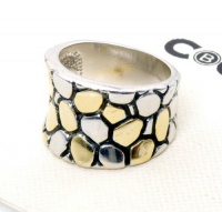 City by City Ring, Silver and Gold Tone Pebble Band Size 8 City by City Ring, Silver and Gold Tone Pebble Band Size 8
