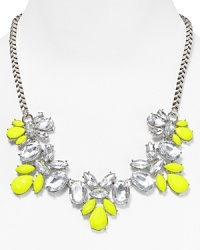 Electric shades are a bright way to accent every look, and this crystal necklace from Aqua is wholly head-turning. We love the piece's chunky look - rock it against a neutral palette for a color-pop contrast. Electric shades are a bright way to accent every look, and this crystal necklace from Aqua is wholly head-turning. We love the piece's chunky look - rock it against a neutral palette for a color-pop contrast.