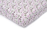 Carter's Easy-Fit Quilted Playard Fitted Sheet, Pink Circles