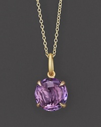 18K yellow gold is set with a sparkling amethyst. 18K yellow gold is set with a sparkling amethyst.