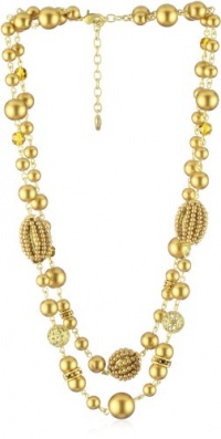 Carolee Gold Pearl Basics Adjustable Double Strand Necklace,16 Carolee Gold Pearl Basics Adjustable Double Strand Necklace,16
