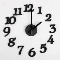 DIY Design Art Foam Sponge Digit Wall Clock Black DIY Design Art Foam Sponge Digit Wall Clock Black
