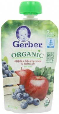 Gerber 2nd Foods Organic Baby Food, Apples, Blueberries and Spinach, 3.5 Ounce Pouches (Pack of 12) Gerber 2nd Foods Organic Baby Food, Apples, Blueberries and Spinach, 3.5 Ounce Pouches (Pack of 12)