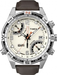 Timex Men's T49866 Intelligent Quartz Fly Back Chrono Compass Brown Leather Strap Watch Timex Men's T49866 Intelligent Quartz Fly Back Chrono Compass Brown Leather Strap Watch