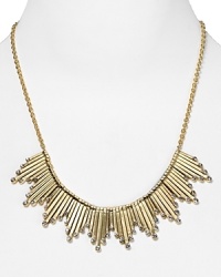Channel your inner goddess with this crystal-tipped gold tone sundial collar from Aqua. Wear it with classic black or a bold, on-trend hue like tangerine or electric pink. Channel your inner goddess with this crystal-tipped gold tone sundial collar from Aqua. Wear it with classic black or a bold, on-trend hue like tangerine or electric pink.