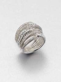From the Labyrinth Collection. An intriguing looped design in sleek sterling silver accented with sparkling diamonds. Diamonds, 1.1 tcwSterling silverImported From the Labyrinth Collection. An intriguing looped design in sleek sterling silver accented with sparkling diamonds. Diamonds, 1.1 tcwSterling silverImported
