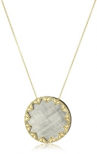 House of Harlow 1960 Two-Tone Engraved Sunburst Pendant Necklace House of Harlow 1960 Two-Tone Engraved Sunburst Pendant Necklace