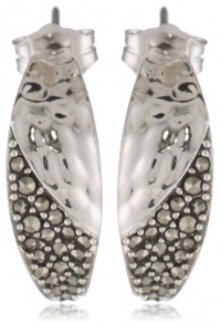 Judith Jack Silver Rain Hammered Sterling Silver and Marcasite Hoop Earrings Judith Jack Silver Rain Hammered Sterling Silver and Marcasite Hoop Earrings
