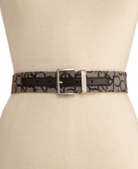 Get the best of both worlds with this chic reversible belt from Calvin Klein. Turns from rich leather to jacquard in a flash. Get the best of both worlds with this chic reversible belt from Calvin Klein. Turns from rich leather to jacquard in a flash.