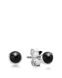PANDORA's bezel-set onyx cabochon earrings add understated drama to your everyday look. PANDORA's bezel-set onyx cabochon earrings add understated drama to your everyday look.