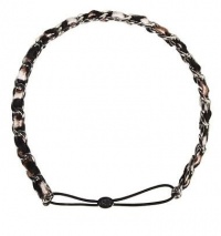 Juicy Couture Leather & Chain Woven Black Leopard Print Calf Hair Stretch Headband Juicy Couture Leather & Chain Woven Black Leopard Print Calf Hair Stretch Headband